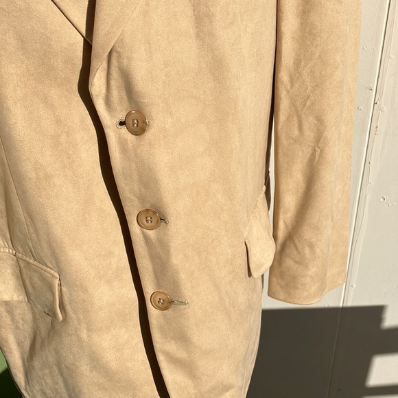 Vintage 80s 90s Feather Suede Neutral Tan Jacket - Picture 3 of 8